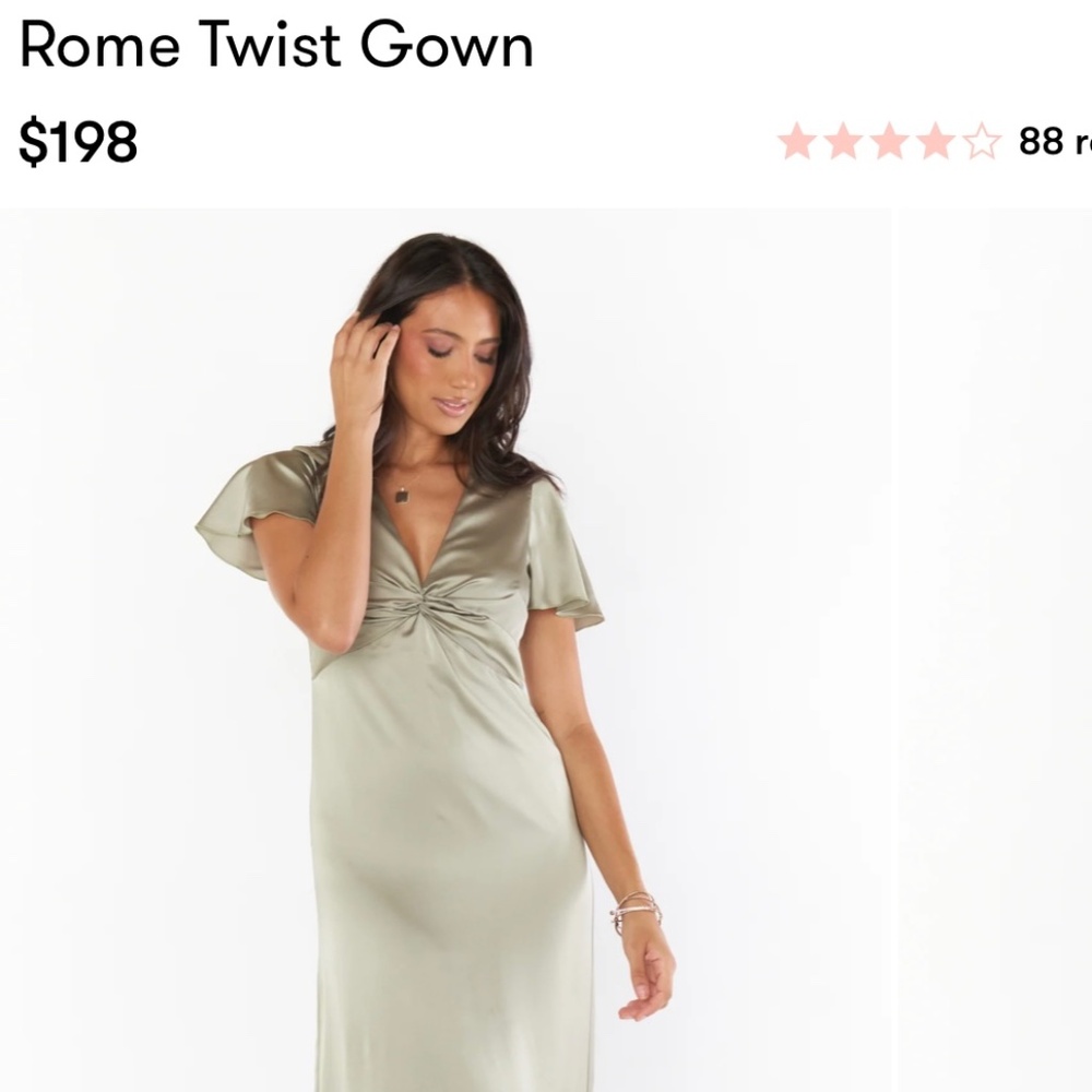BNWT- Show Me Your Mumu Rome Twist Gown- Miss Green Luxe Satin